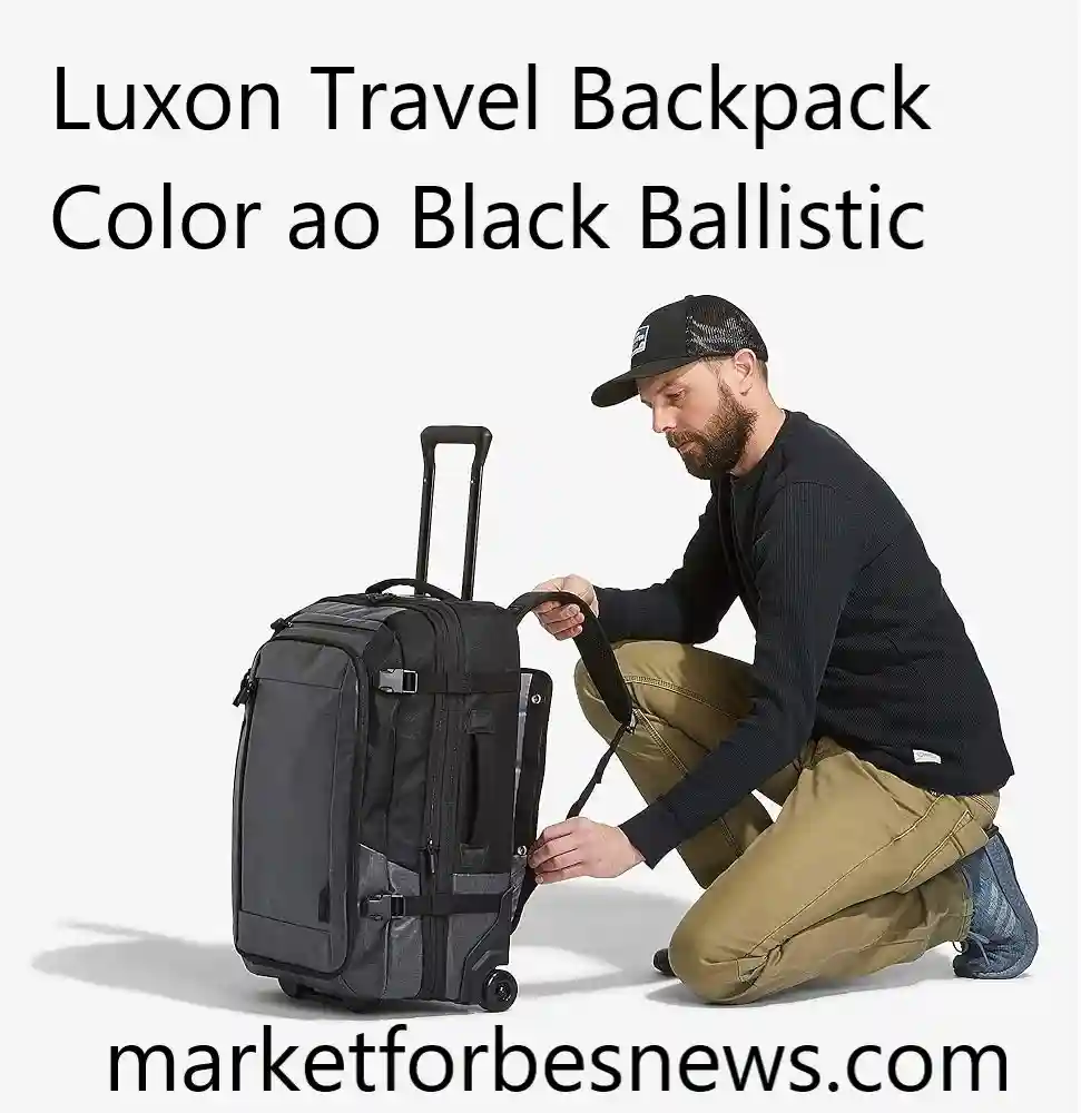 luxon travel backpack color: ao black ballistic